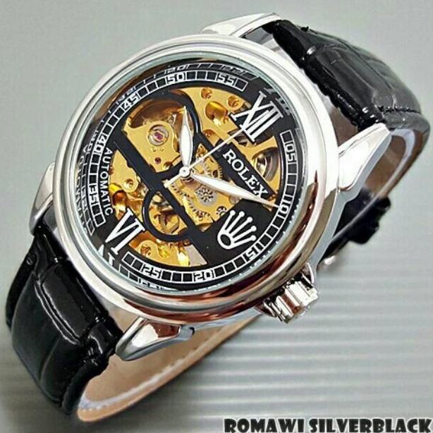 Jam tangan wanita pria rolex otomatis transparan automatic romawi Star Seller Termurah