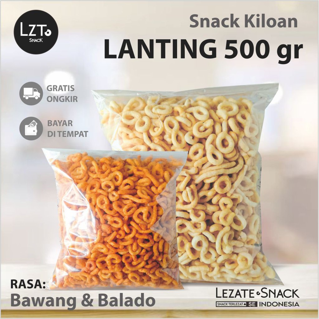 

Lanting Kebumen 500gr / Lanting Bumbu Rasa Bawang Pedas Manis / Klanting Kiloan / Lezate Snack