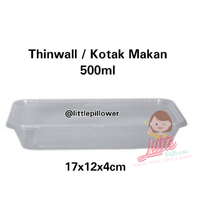 (ISI 25PCS - KOTAK 500ML) Thinwall 500ml/Kotak Makan/Lunch Box/Box Nasi/Bento Box/Food Container