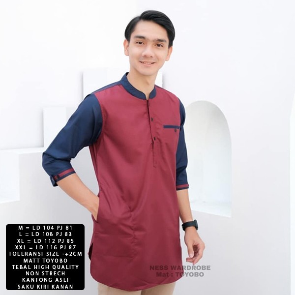 3.3 Flash Sale Realpict Baju koko modern XXL [Koko Taror NI]Baju koko pria matt toyobo varian warna 