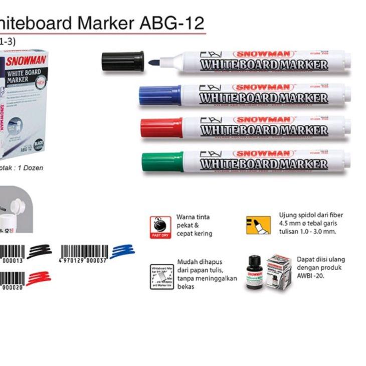 

BEST SELLER Spidol snowman whiteboard ABG-12 ( 12 pcs )^^
