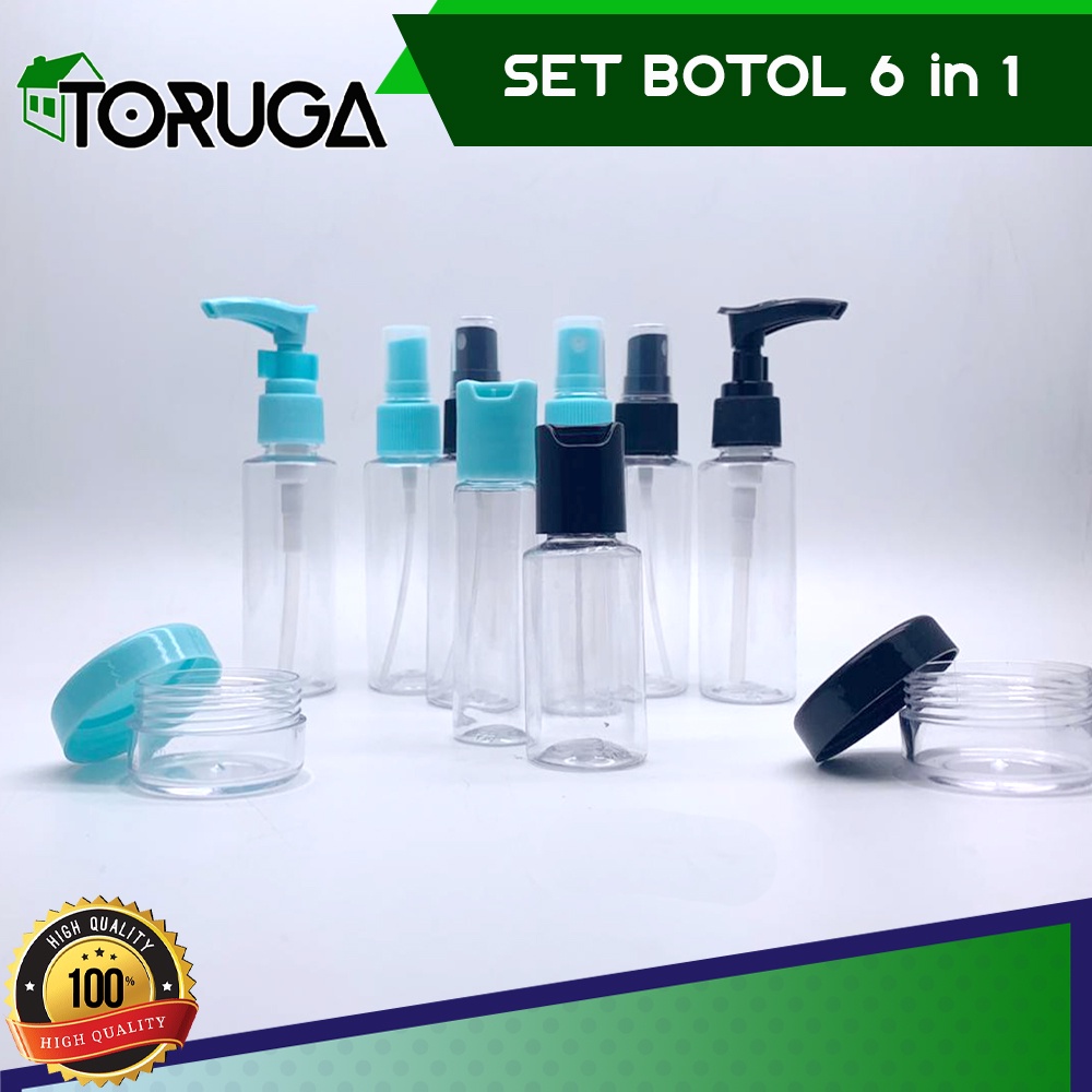 6in1 Botol Tempat Sabun Minyak Wangi Mini Travel Toiletries Kit Bottle