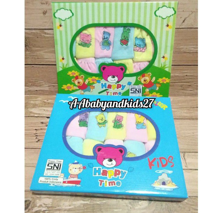 12 PC CELANA BAYI HAPPY DUS-CELANA BAYI HAPPY TIME DUS SNI-CELANA BAYI POP BORDIR-KADO BAYI MURAH