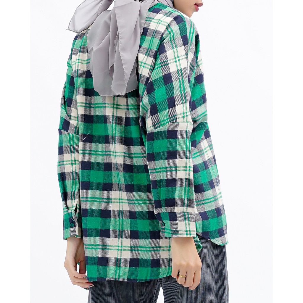 KEMEJA BOYFRIEND KOREA OVERSIZE OMBRE FLANEL PREMIUM SHIRT B341-Motif 11