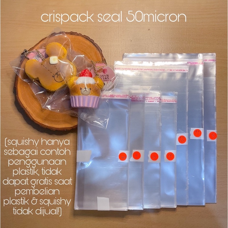 (BUKAN SQUISHY) Crispy Packaging Seal / Crispack Seal/ Crispack Squishy Seal/ Plastik OPP tebal 50 m