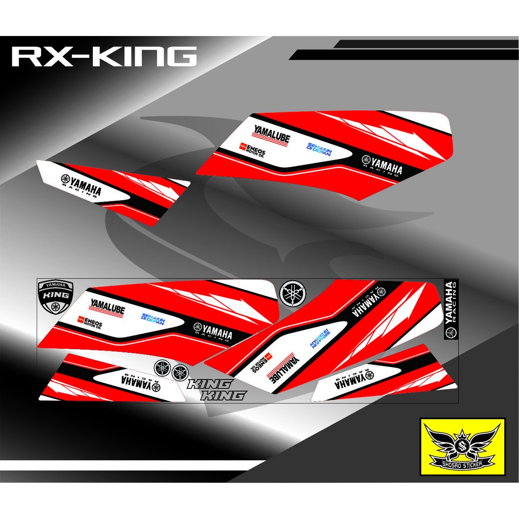 COD/STIKER/STRIPING/VARIASI YAMAHA RX KING MOTIF BARU SIMPLE STYLE VARIASI MERAH PUTIH 02