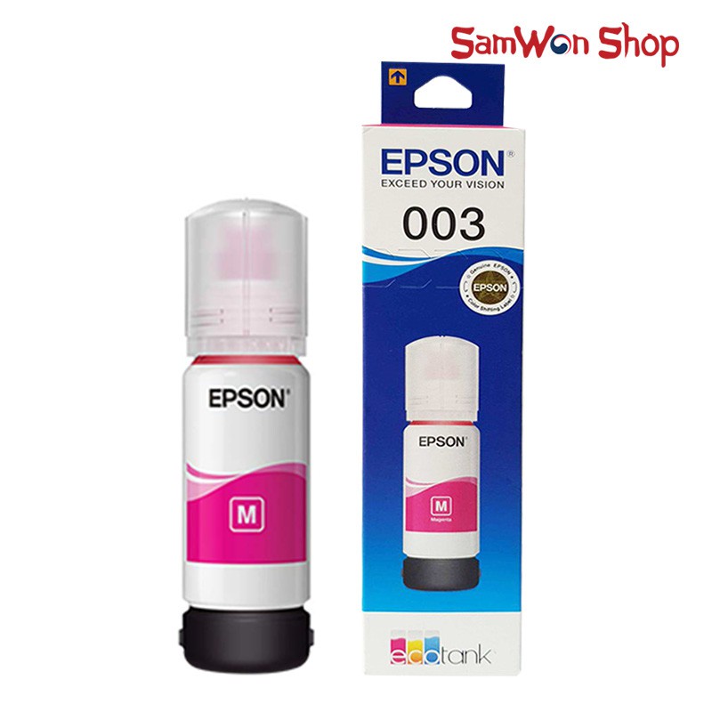 Epson Ink Bottles 003 Black Colour ( Cyan, Magenta, Yellow ) | Tinta Botol Printer Hitam Dan Warna Untuk Printer Epson Seri L3110, L1110, L1200, L3200, L5100, L3150, L5190, L3156, L3116 ( Hitam Biru Merah Kuning ) Geniune Origianl Bisa Scan Barcode