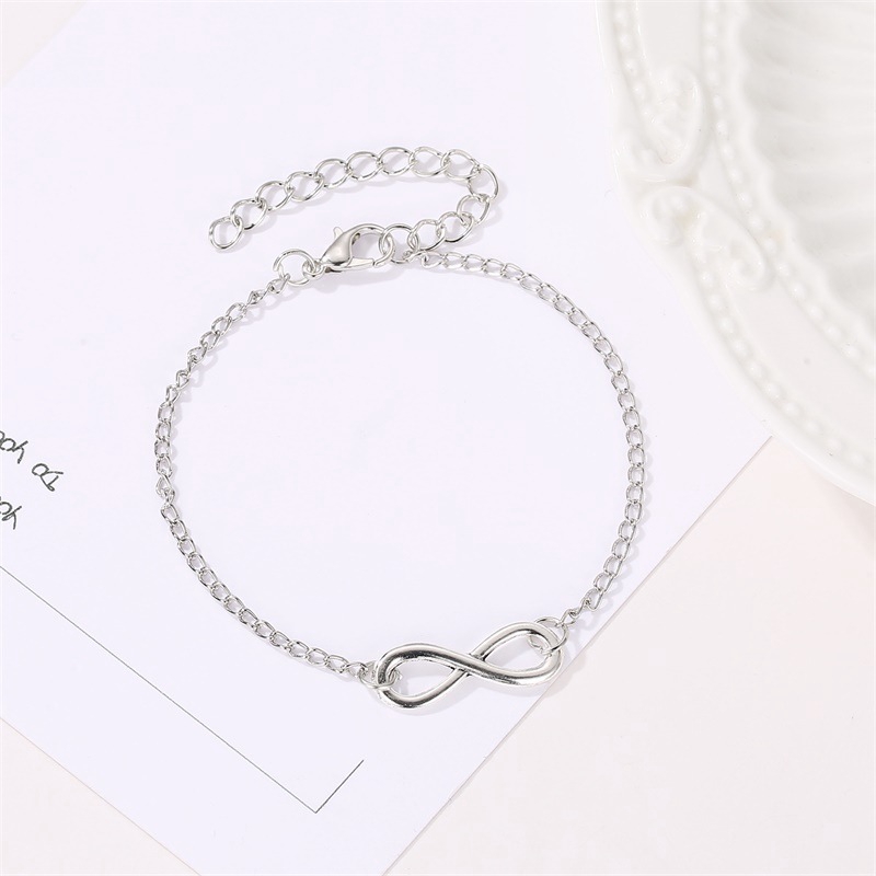 Gelang Bangle Wanita Gaya Korea Fashion Nomor 8 Berantai Retro minimalis Hadiah Gelang tali