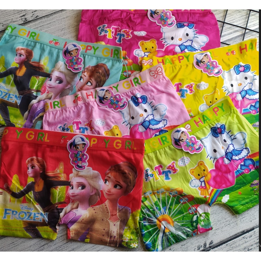 Celana Boxer Anak Perempuan Murah Celana Dalam Boxer Anak Cewek Ecer Motif Karakter Lucu Terlaris