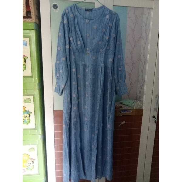 gamis pompom serat kayu model lesti