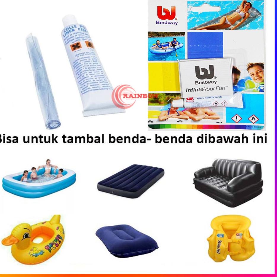 

[8J9➭] Bestway - Lem Tambal Ban Kolam Plastik Renang Anak Repair Kit Repair Kit / Lem Tambal Bestway