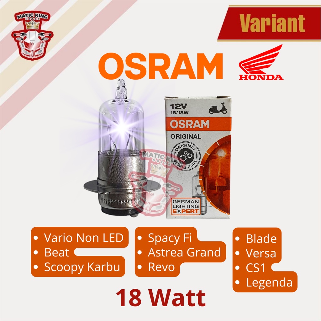 OSRAM Bohlam Lampu Halogen Motor 25w 35w 18w  BeatFi VarioFi Mio Scoopy