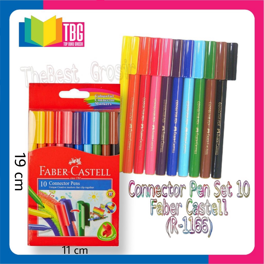 

1 SET (10 WARNA) CONNECTOR PEN SET 10 FABER CASTELL / SPIDOL WARNA (R-1166)