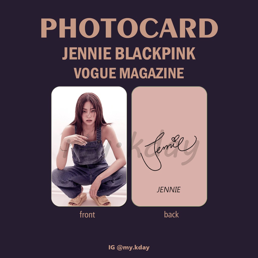 PC-0419, Photocard Jennie Blackpink Vogue Magazine 2 sisi