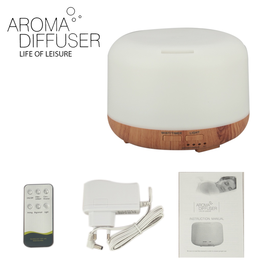 Humidifier Air 300ML Aromaterapi Difuser Model Alas Dengan Remote (TIDAK FREE OIL)-300ML, BAWAH MUDA