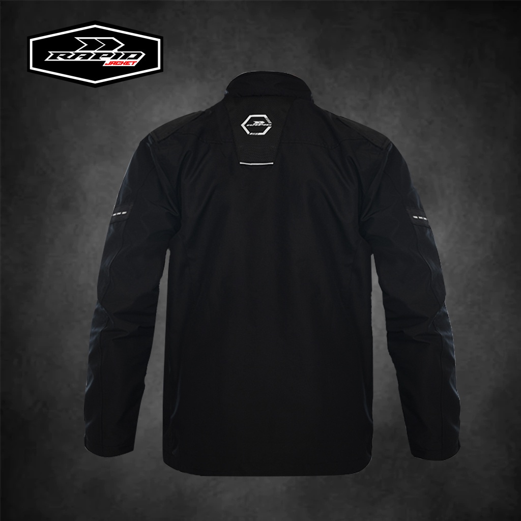 Jaket motor riding RAPID BLACKHAWK pria parasit premium jacket reflektif variasi motif carbon