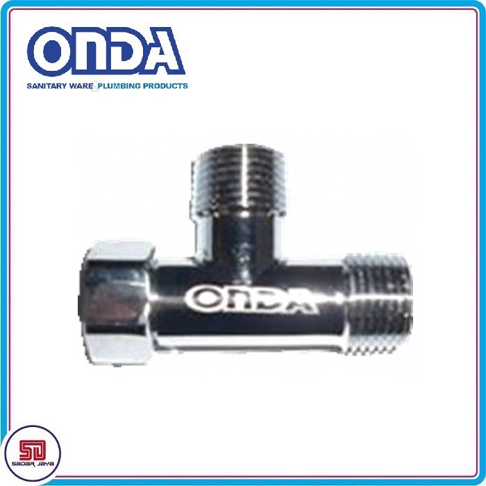 ONDA Tee Brass Chrome Fitting MXF 1/2&quot; Male Female Sambungan Cabang Kuningan Drat Luar Dalam