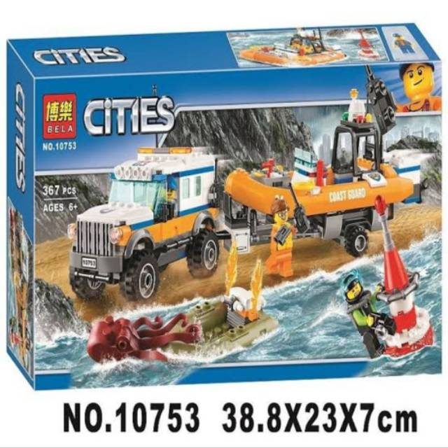 Brick Lego Mobil Polisi Penjaga Pantai Unit