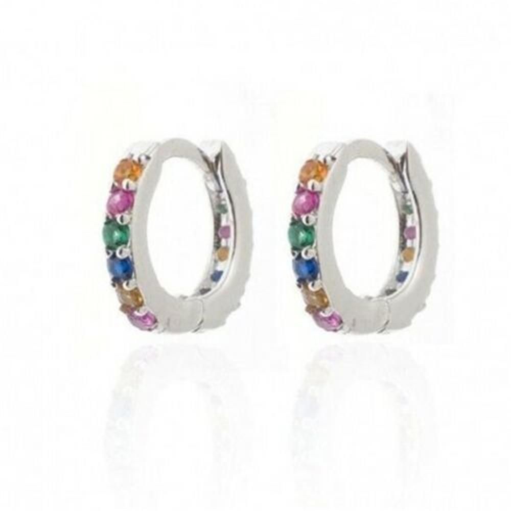 Chookey Anting Tindik Telinga / Hidung Hias Zircon Cz 8mm Warna Gold / Silver / Biru Untuk Pria / Wanita