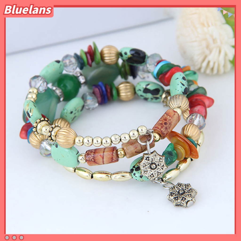 Gelang Manik-Manik Kristal Imitasi Turquoise Gaya Vintage Untuk Wanita
