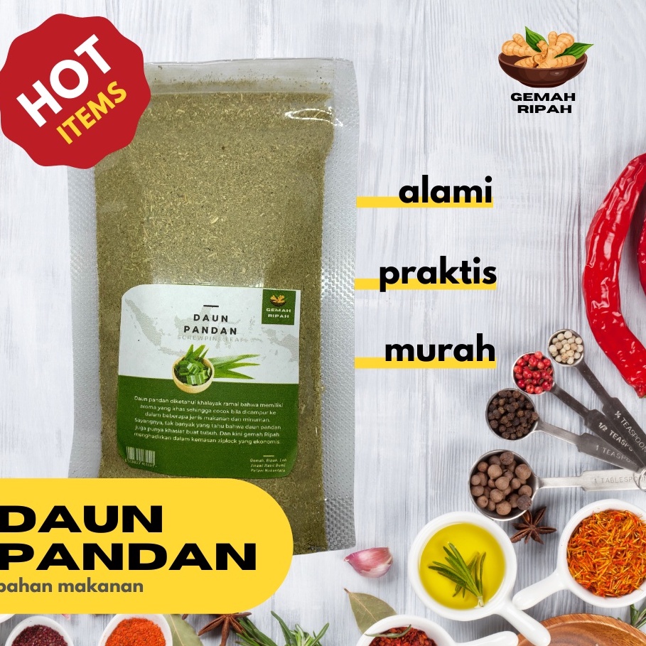 

Daun Pandan Bubuk - 50 GR / REMPAH / JSR / 100% MURNI
