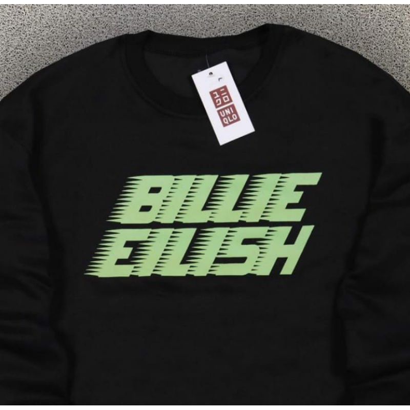 Jaket Sweater Crewneck Uniqlo  X Billie Eilish Black Authentic Original