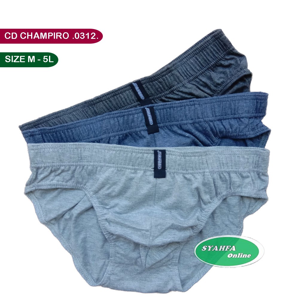 3 Pcs CD CHAMPIRO C 0312 C Celana dalam pria karet 3 Pcs CD CHAMPIRO C 0312 C Celana dalam pria karet