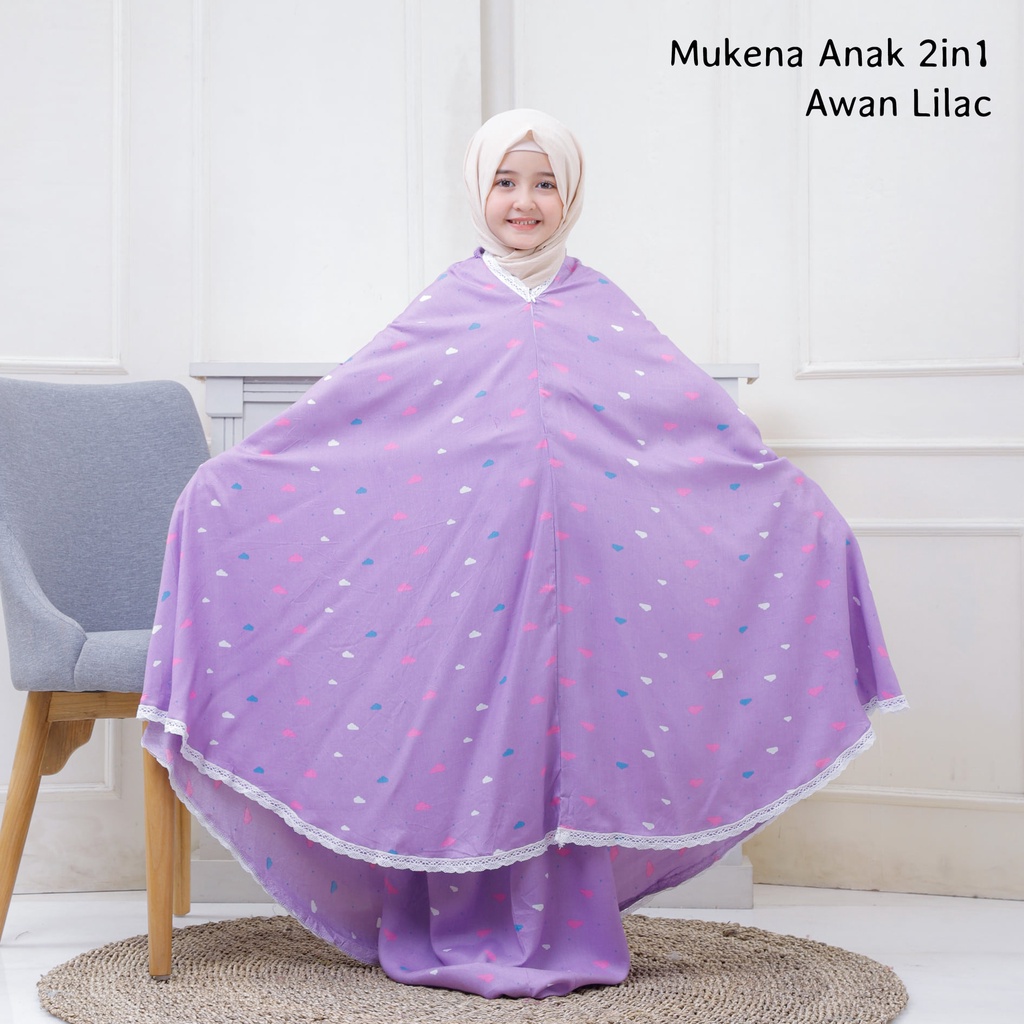 Mukena Rayon Anak Tanggung 2in1 Awan