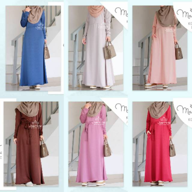Mayra Dress by Jasmine | Gamis Lebaran Gamis Murah Gamis Polos bahan Maxmara Emboss