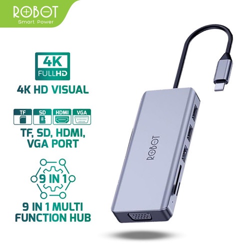 Robot HT390 Multiport 9in1 USB-C / Robot HT380 8in1 USB Hub Adapter RJ45