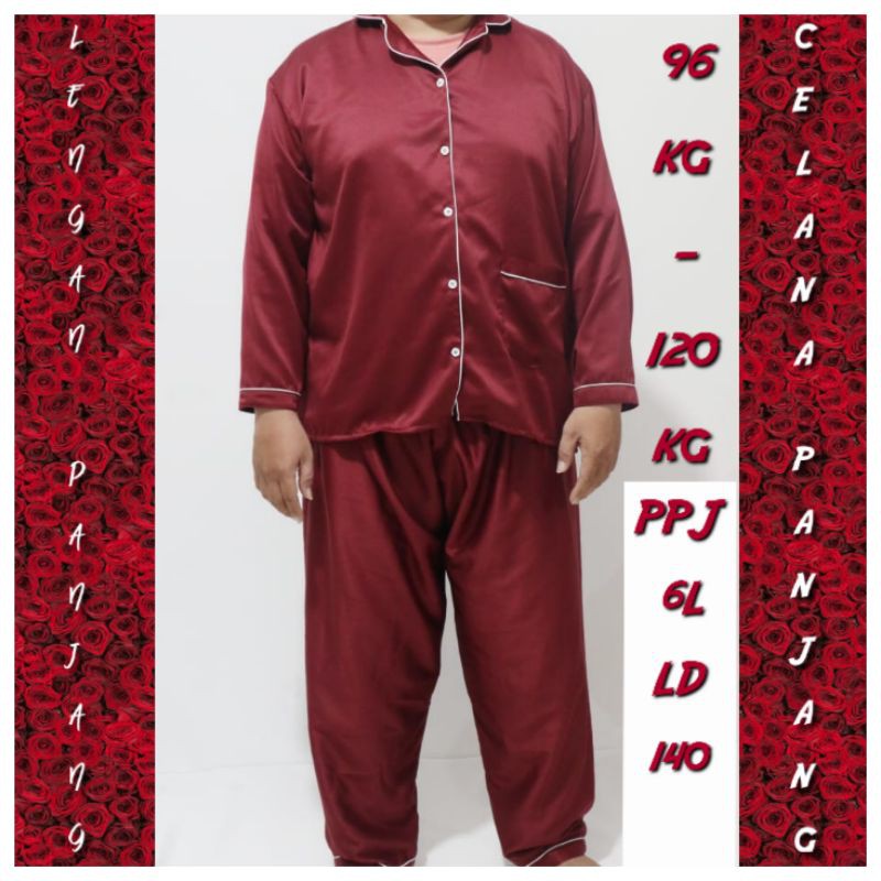 BAJU TIDUR POLOS JUMBO/PIYAMA BIG SIZE LD 120 130 140/PAJAMAS SET CELANA