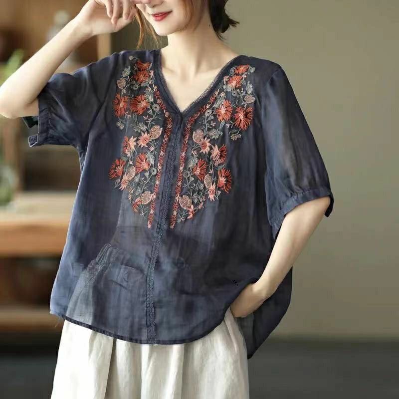 MDLV ~ 5072 Jocelynn Embroidered Top Atasan Blouse Wanita Fashion import