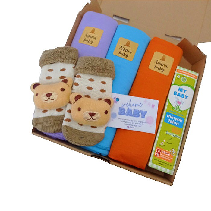 Hampers Bayi | Selimut Kain Bedong bayi | Minyak Telon 60 ML