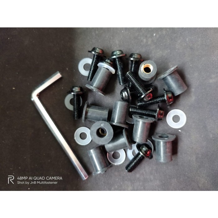 BAUT WINDSHIELD R15 (10set) WELLNUT WELL NUT MUR TEBAL KARET BAUT VISOR BODY NMAX X RIDE AEROX CBR XMAX LEXI PCX NINJA GSX R15