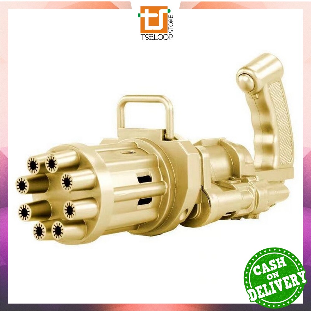 OFM-M197 Mainan Bubble Gun Pistol Gelembung Sabun Anak Buble Gun Elektrik Machine Gun Bubble Busa-M197 - EMAS