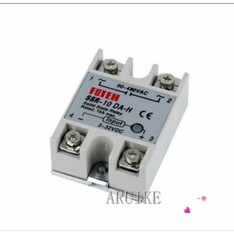 Fotek SSR 10 DA-H 3-32V DC 90-480 Vac DC To Ac