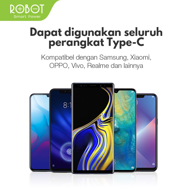 ROBOT Kabel Data RDC100S Android Micro USB Type C 1M Data Cable Original - Garansi Resmi 1 Tahun