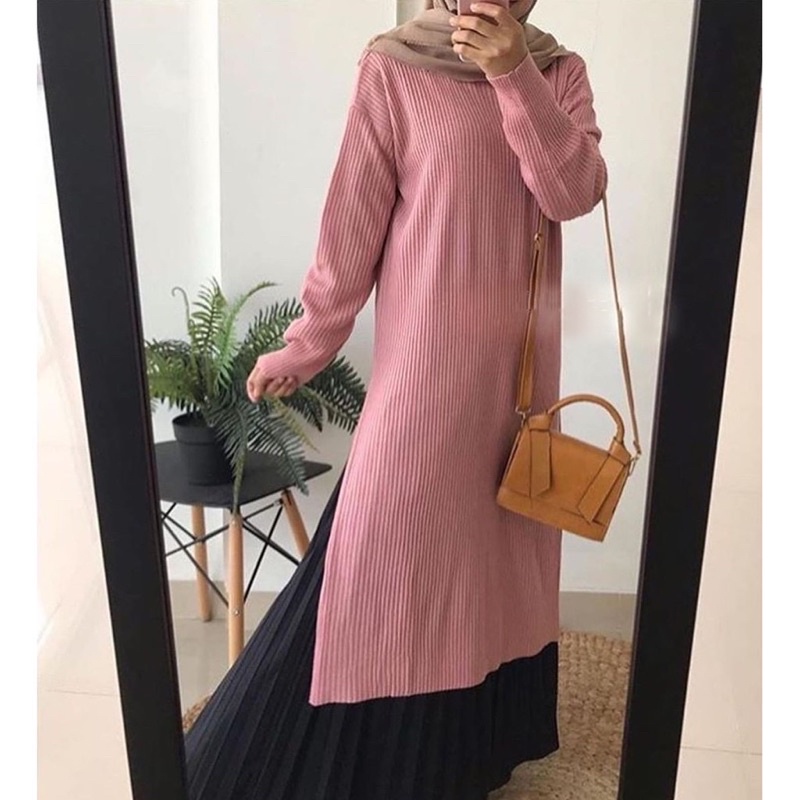 LONG TUNIK RAJUT BELAH