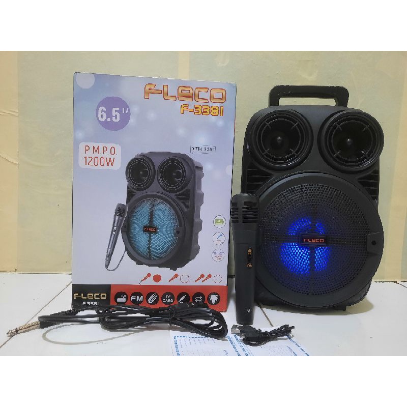 COD Speaker Karoke Bluetooth Fleco F- 3381 6,5 INCH Terbaru Bonus Microphone