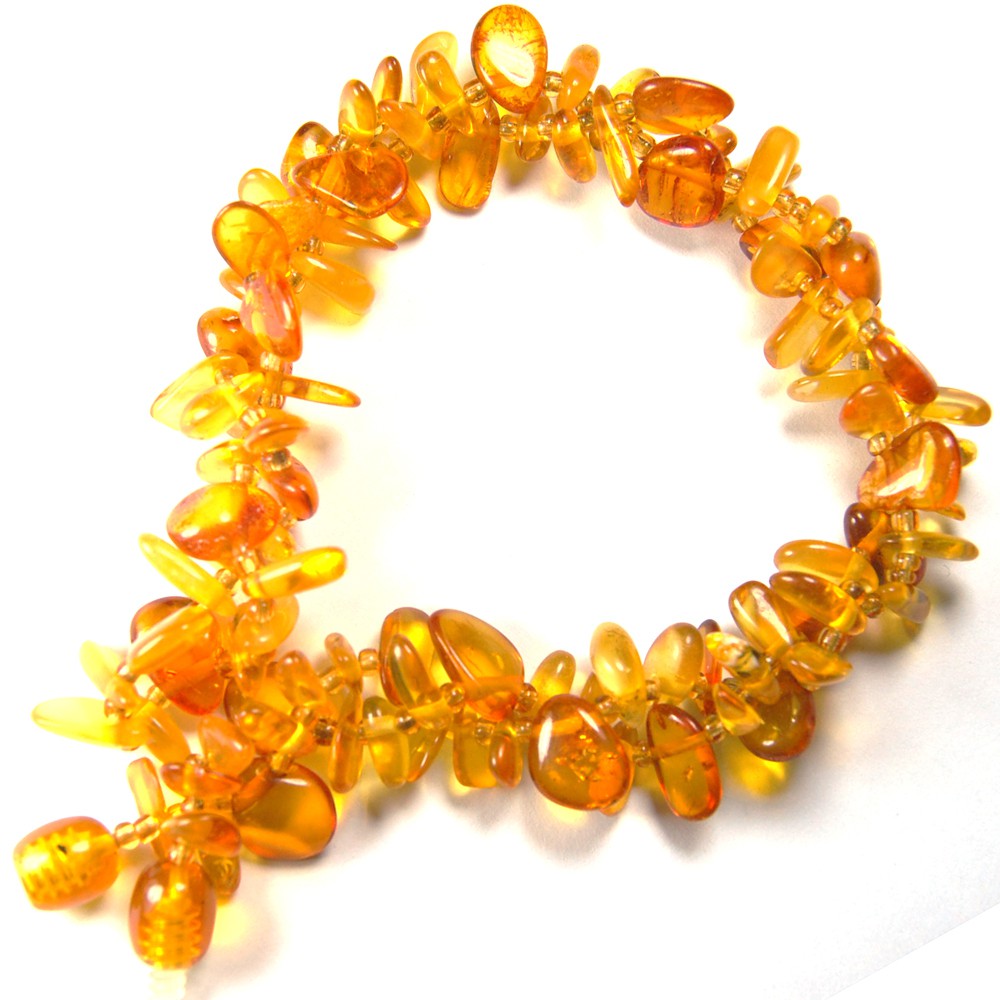 Natural Baltic Golden Yellow Amber Plain Single string Necklace 38.26ct JAR001