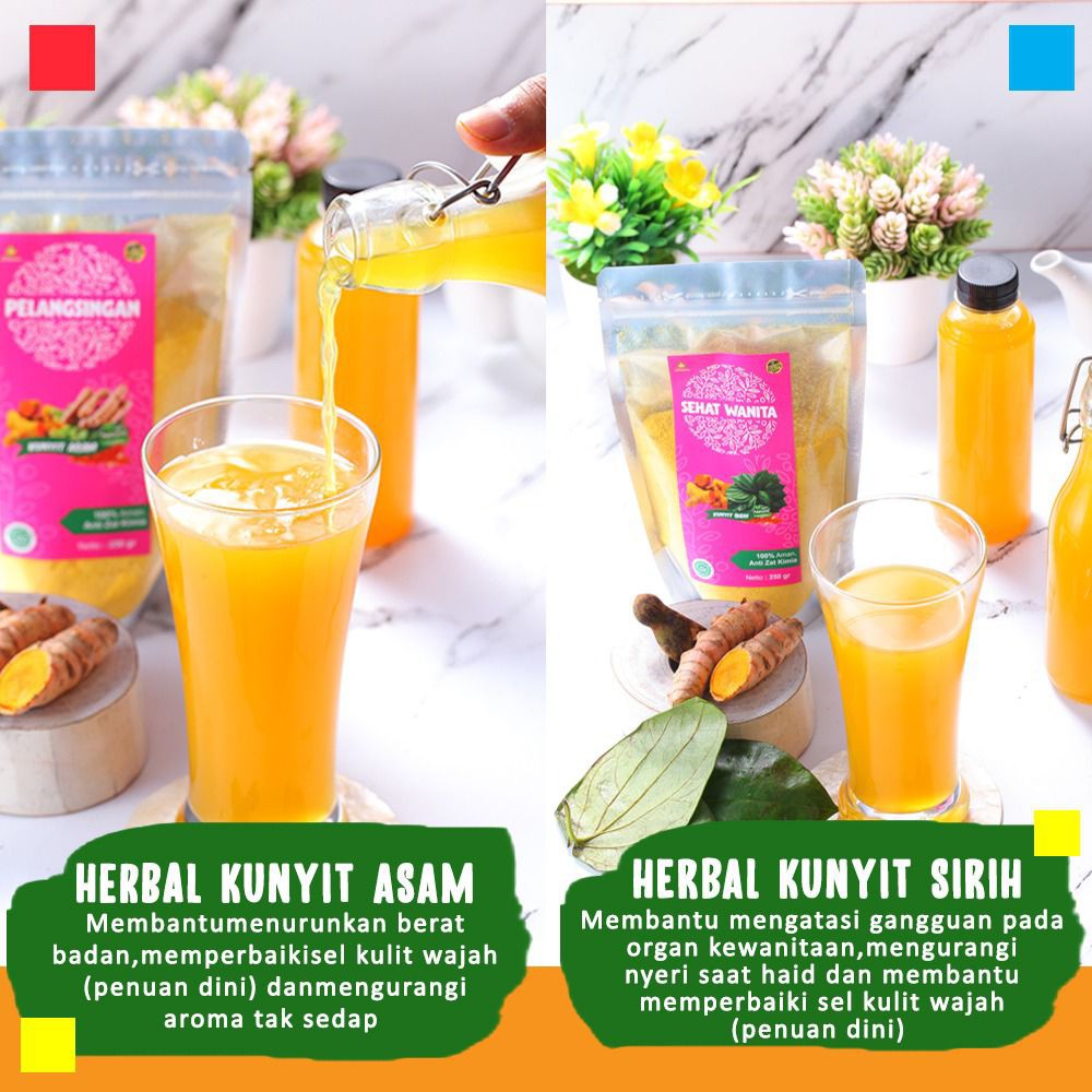 OBAT JAMU BUBUK HERBAL KUNYIT ASAM DAN HERBAL KUNYIT SIRIH