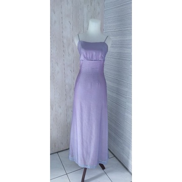 gaun preloved ungu simple elegant