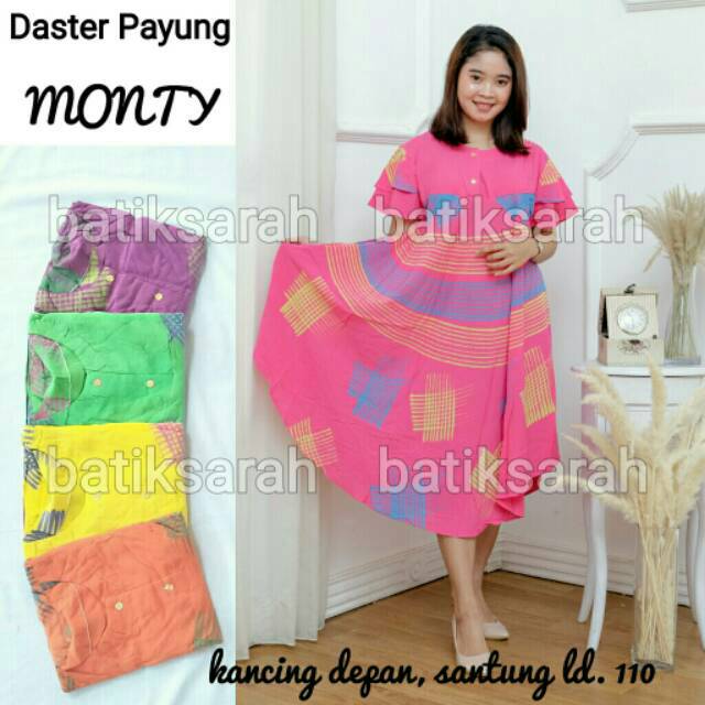 Daster Payung Batik - Lengan Pendek - Daster Busui - Bumil - Daster Batik - ( Daster Payung Monty)