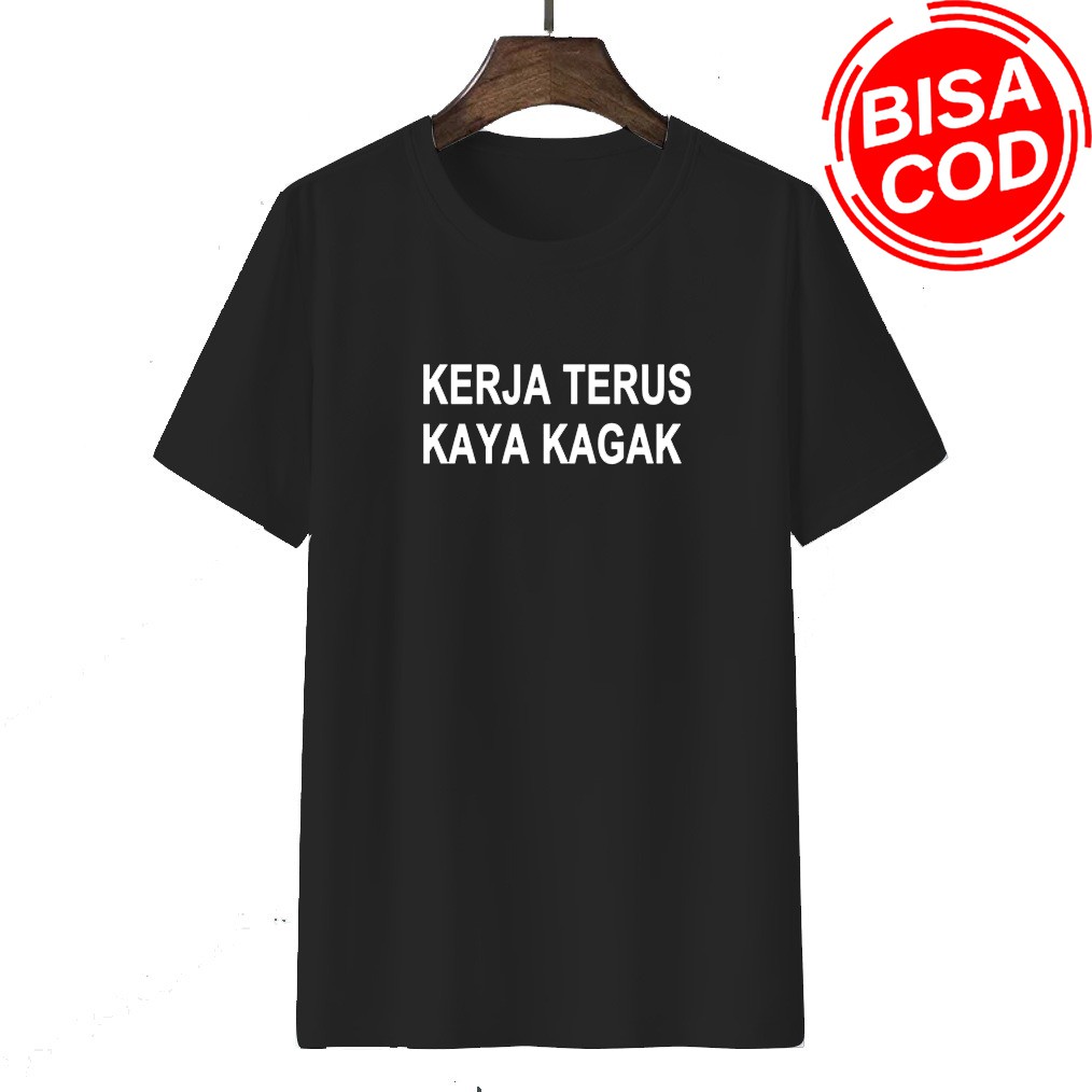 Kaos pria || kaos distro pria motip LOGO KERJA || Kaos pria sablon digital Berkualitas Unisex MS099