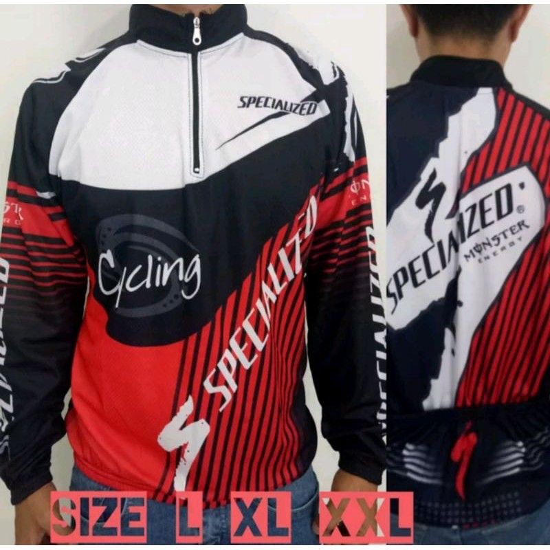 Baju jersey cross sepeda SPECIALIZED hitam putih merah