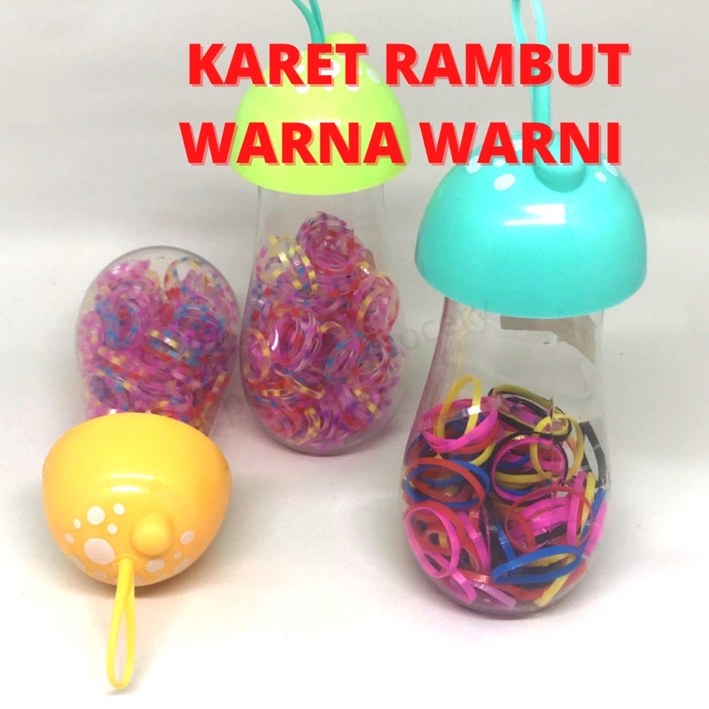 KARET RAMBUT ISI 100pcs HELLO KITTY/CUP/BEAR