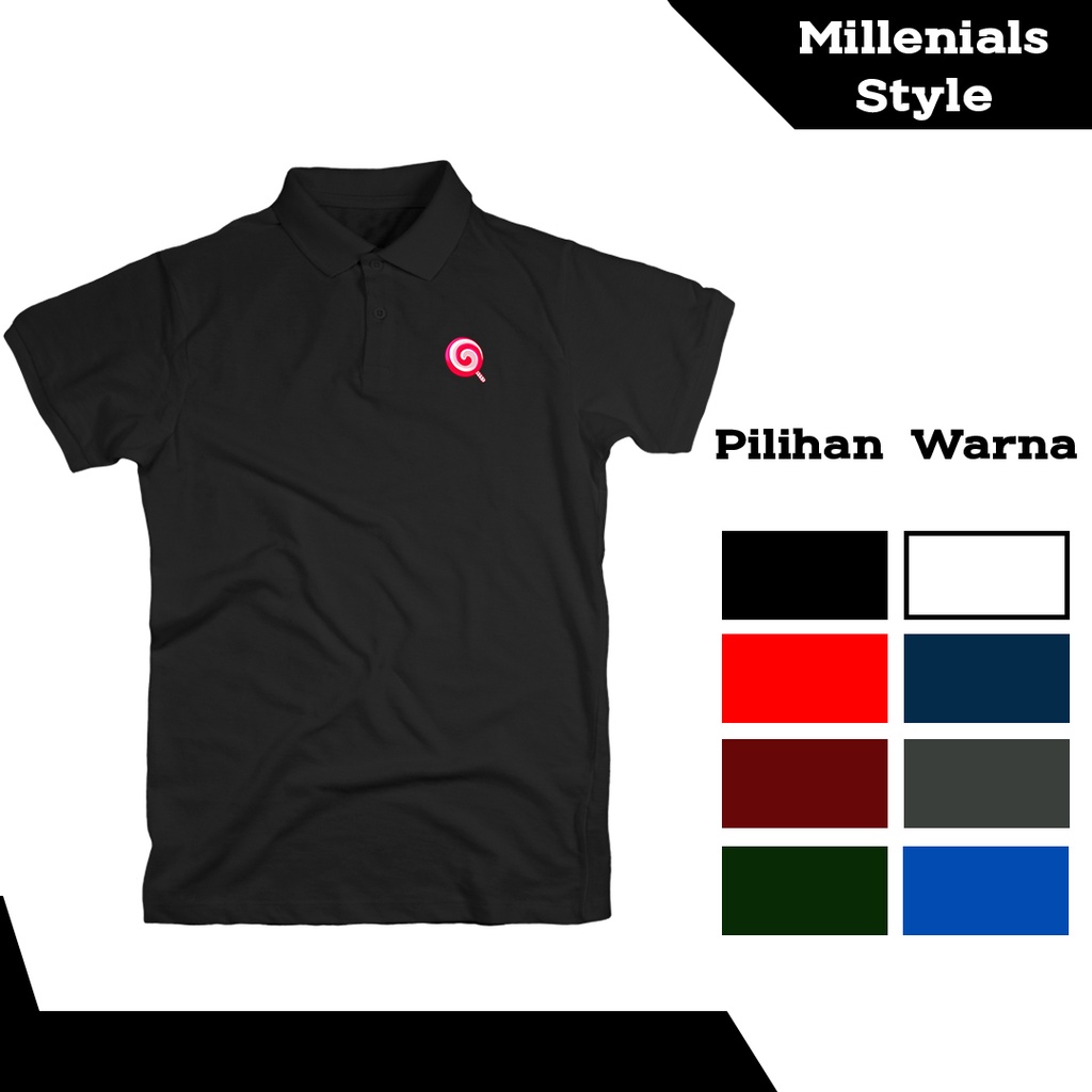 Polo Shirt Pria Lollipop Sweet Bonanza Kaos Kerah Game Slot Pragmatic Play Jackpot JP Lengan Pendek 