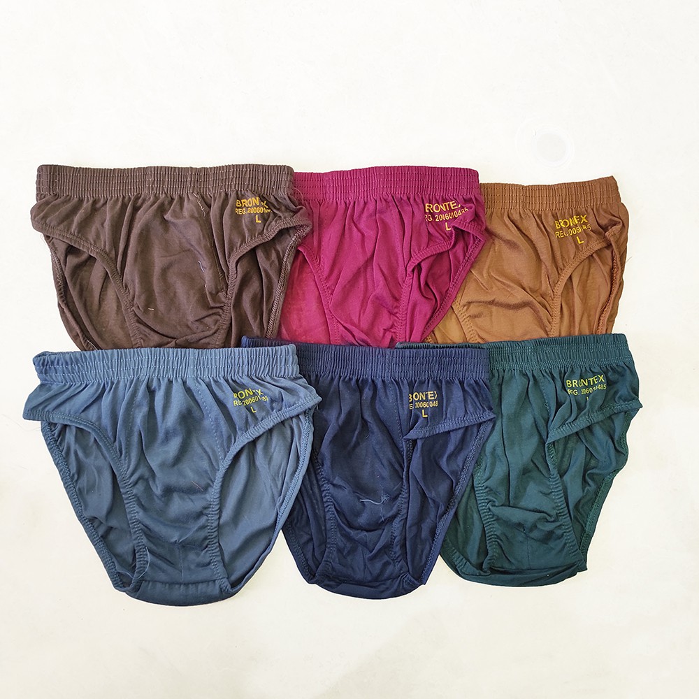 (6 PCS) CELANA DALAM PRIA LEMBARAN / CD LAKI LAKI COWOK BRONTEX POLOS / CD PRIA / UNDIES SEMPAK