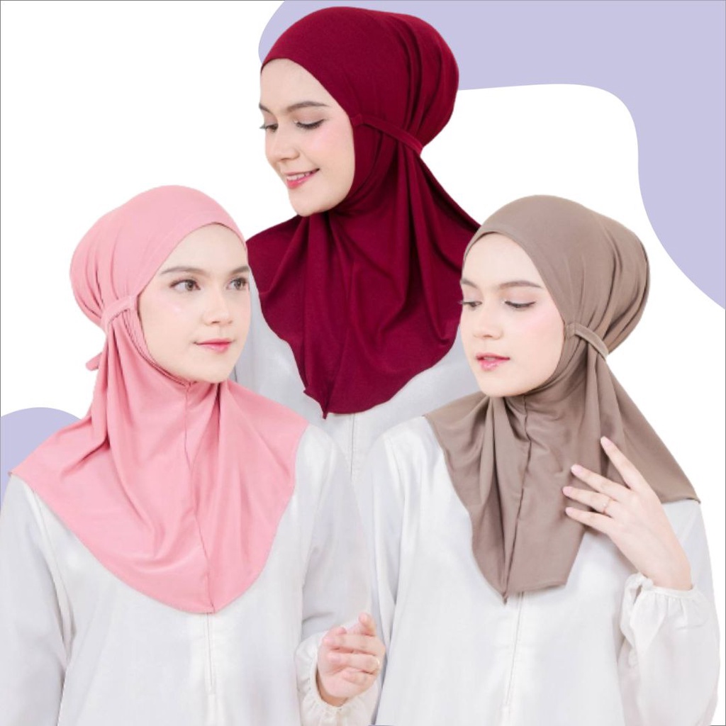 Hijab BergoTali Instan Bahan Jersey Jilbab Tali Kerudung Instan