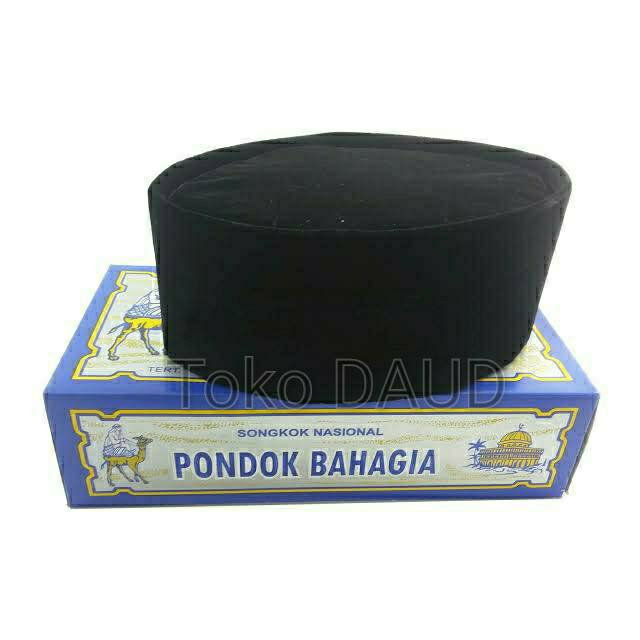 Peci Songkok Hitam Kopiah Nasional Pondok Bahagia VIP Polos Hitam Anti Air
